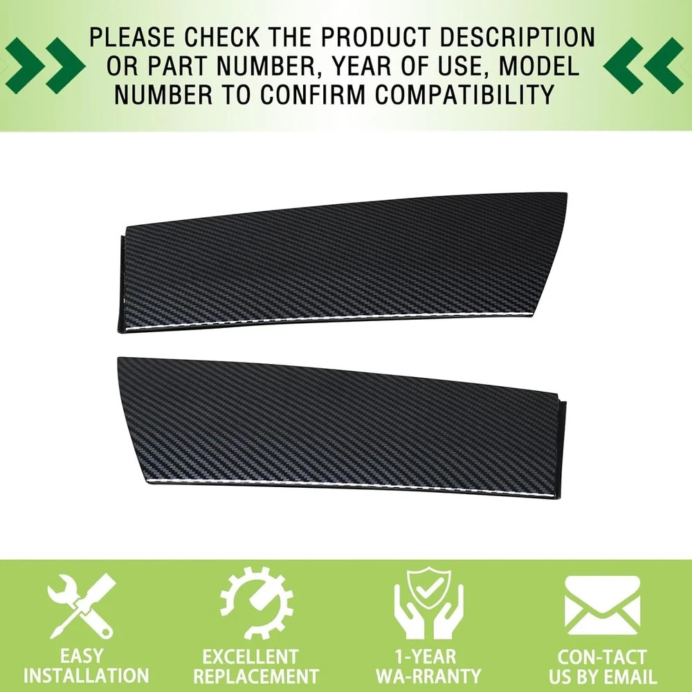 Door Window Pillar Posts Trim Cover Left&Right Finisher Lock Pillar Carbon Fiber