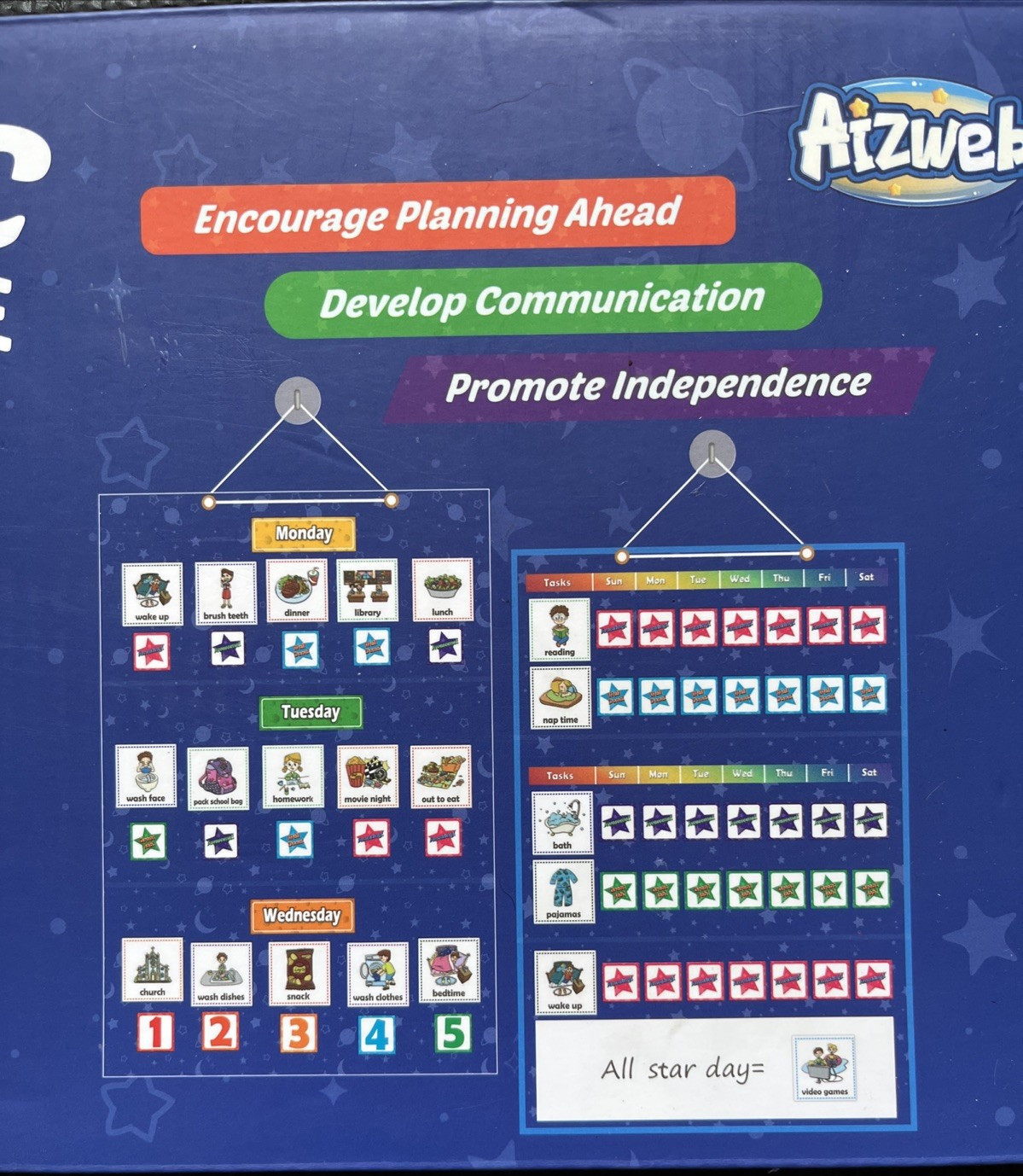 Aizweb Visual Schedule for Kid Chore Chart,Magnetic Morning Bedtime Routine