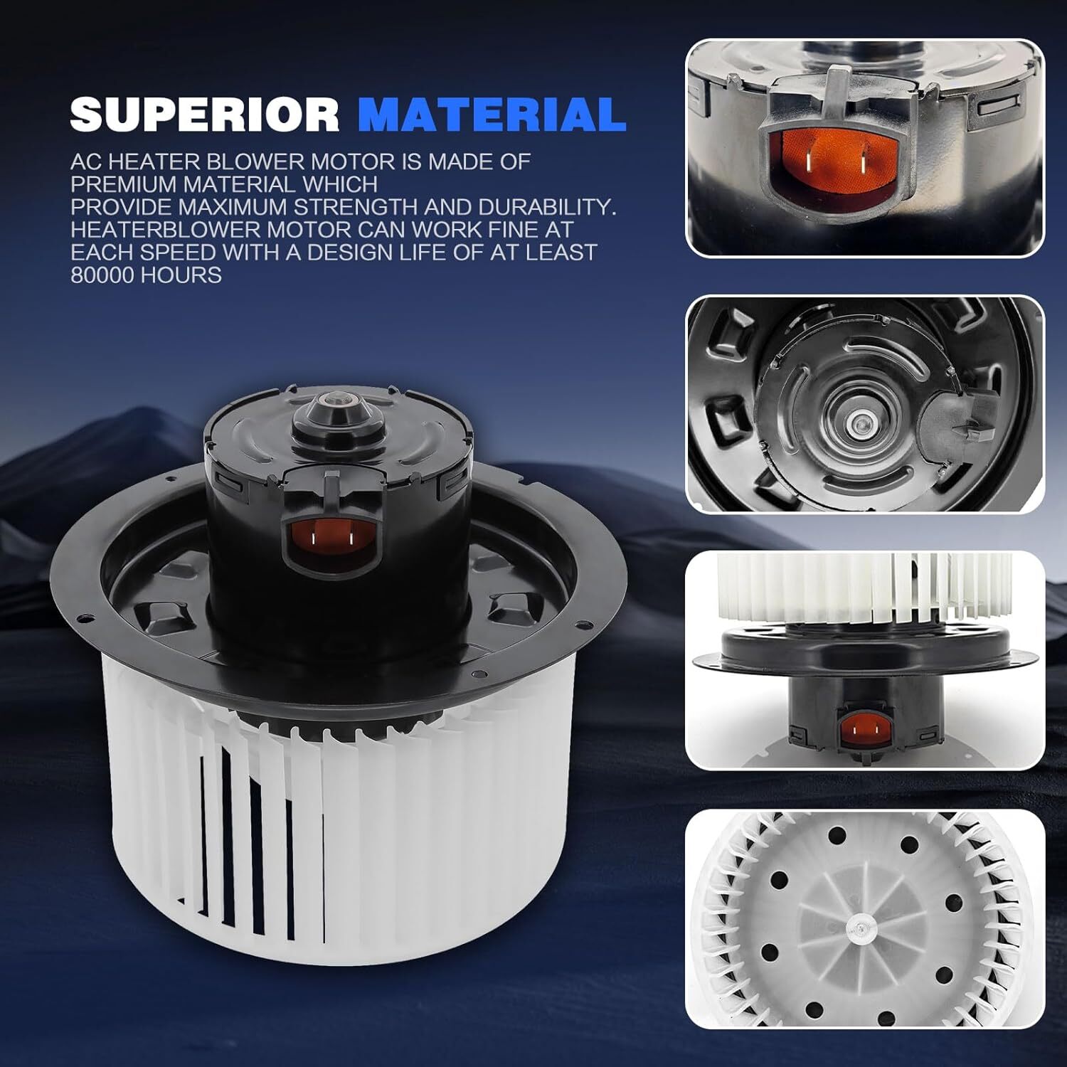 HVAC Heater Blower Motor w/Wheel Compatible with Ford Excursion 2000-2005, F-250