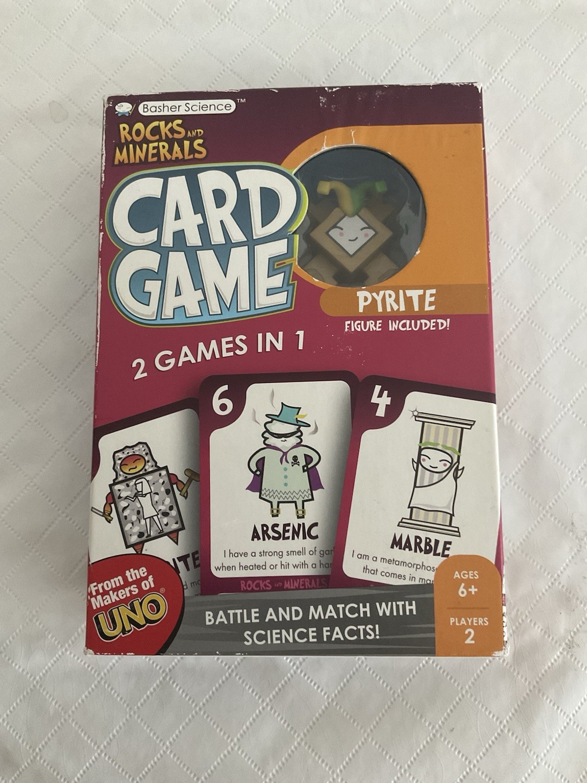 Basher Science Rocks & Minerals Card Game Pyrite Figure 2 In 1 Mattel Open READ