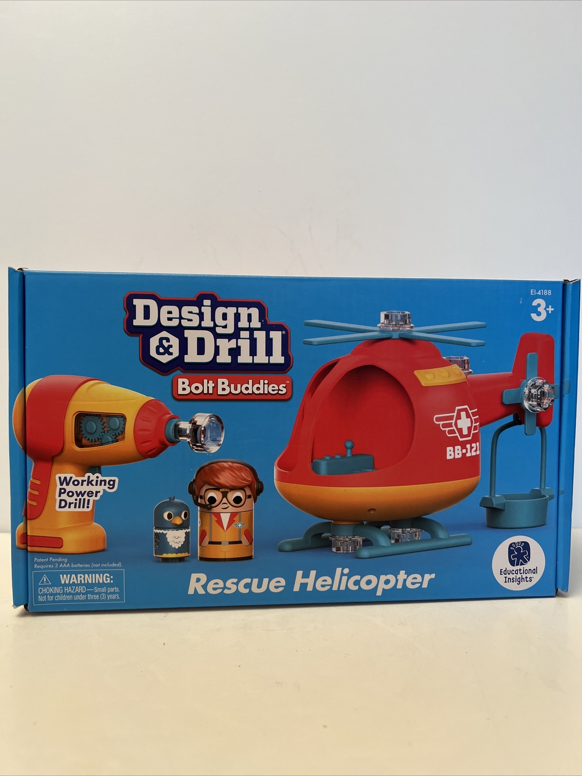 Design & Drill Bolt Buddies Rescue Hellicopter Educational Insight NEW
