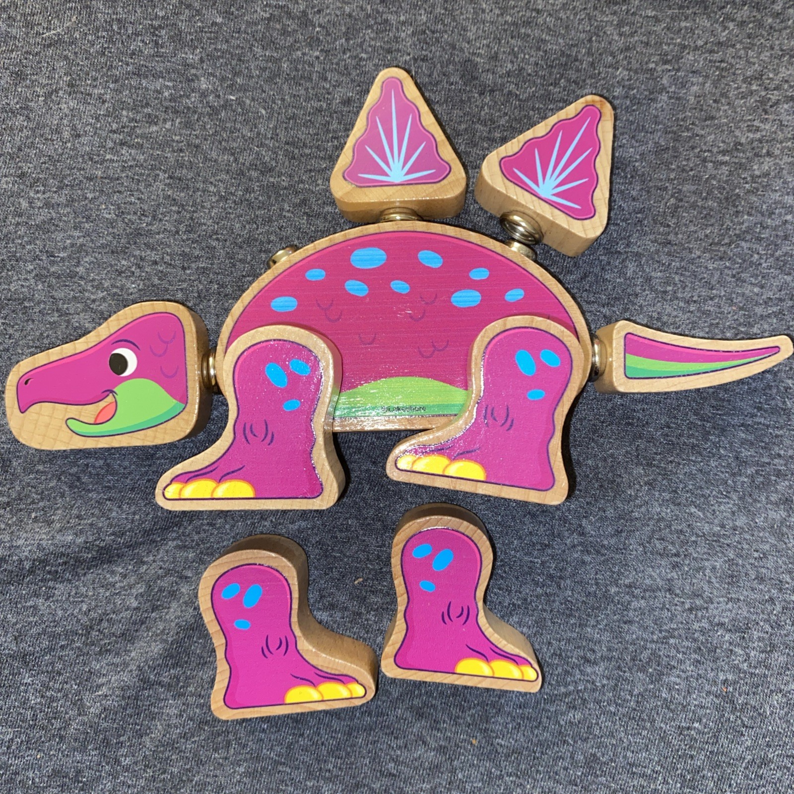 Snap Dinosaur Wooden Toy Set- Mix & Match 37 Pieces — NOT COMPLETE
