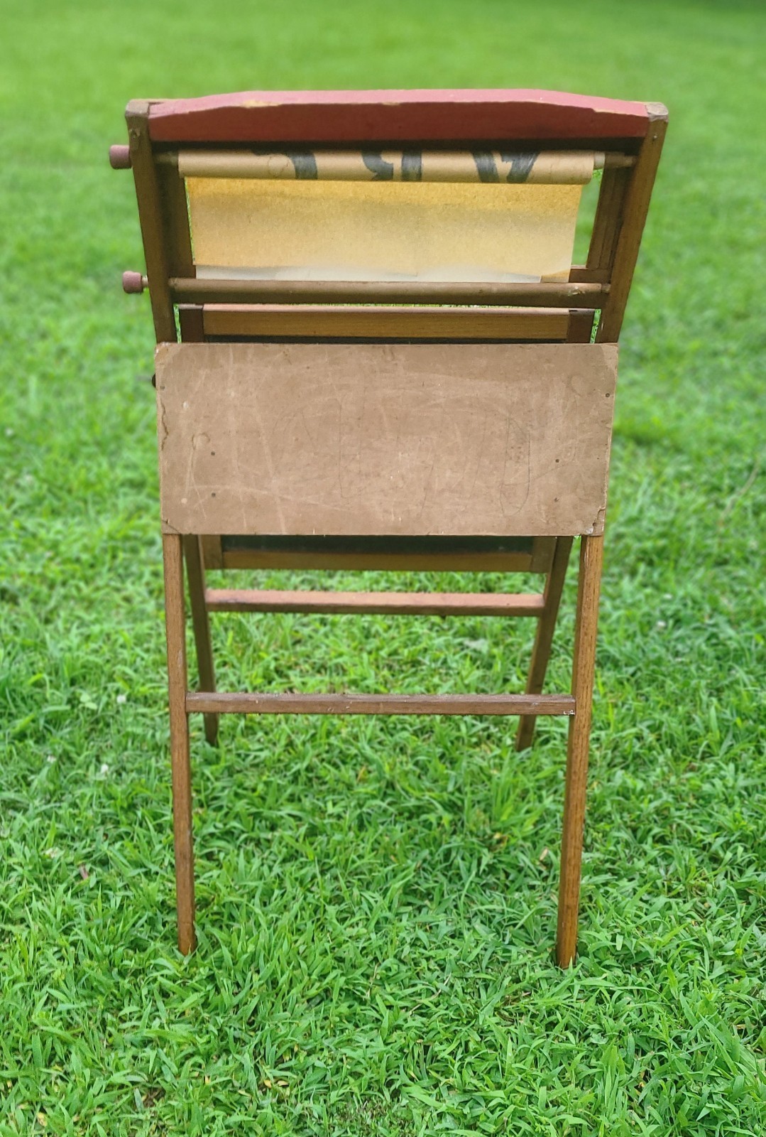 Vintage 1930’s Child’s Educational Chalkboard Easel w/Paper