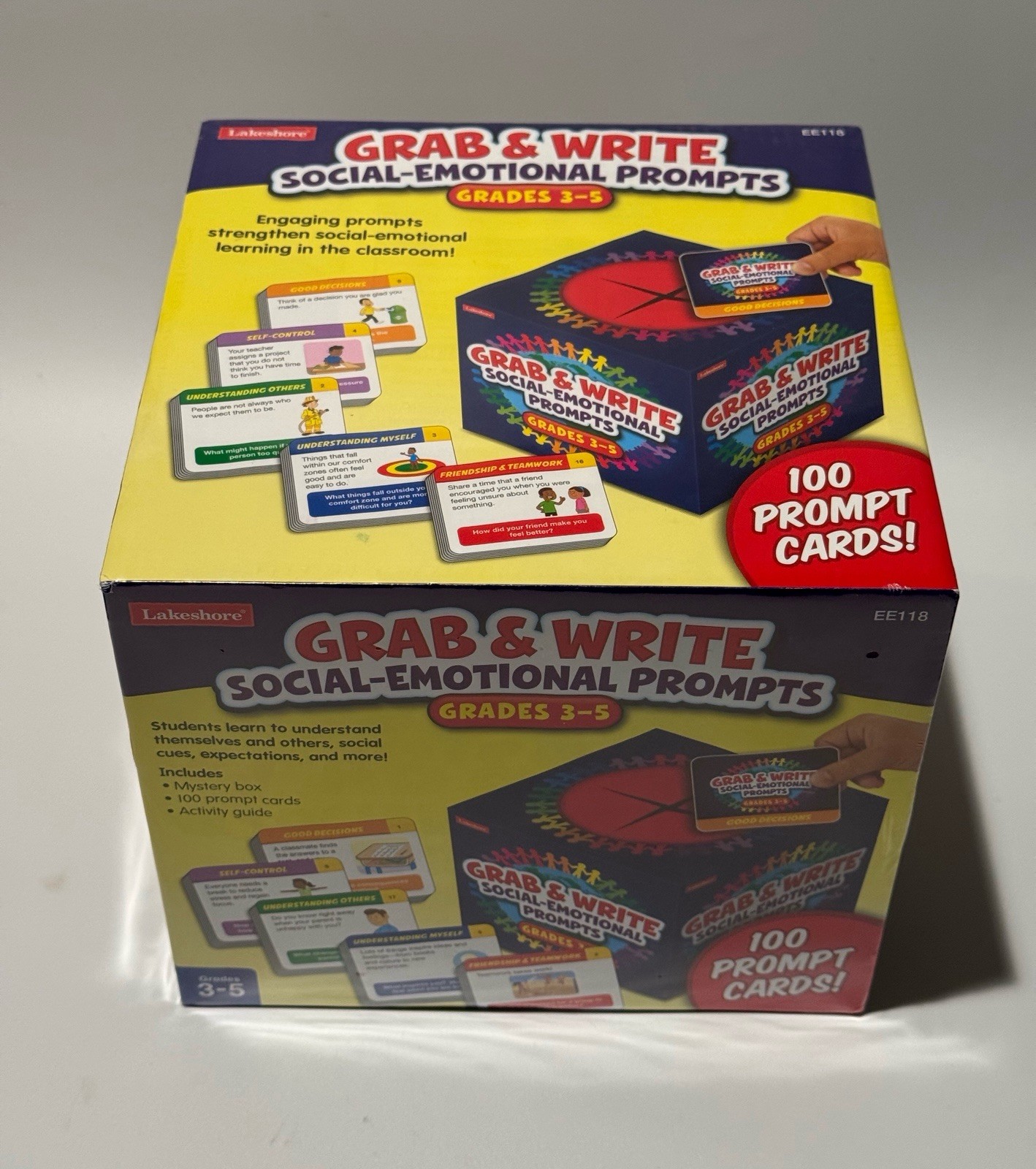 Lakeshore Grab & Write EE118 Social-Emotional 100 Prompt Cards Grades 3-5 NEW