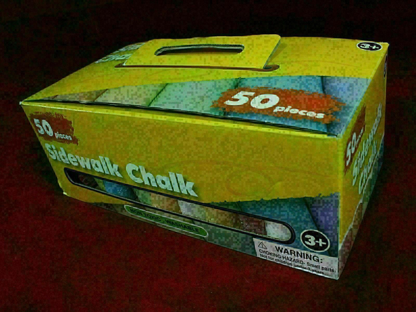 New 50 Pieces of washable and non toxic Sidewalk Concrete Chalk Childrens Game