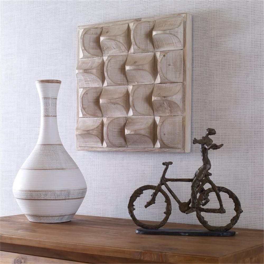 Bowery Hill Contemporary Fir Wood and MDF Wall Decor in Natural and Ivory