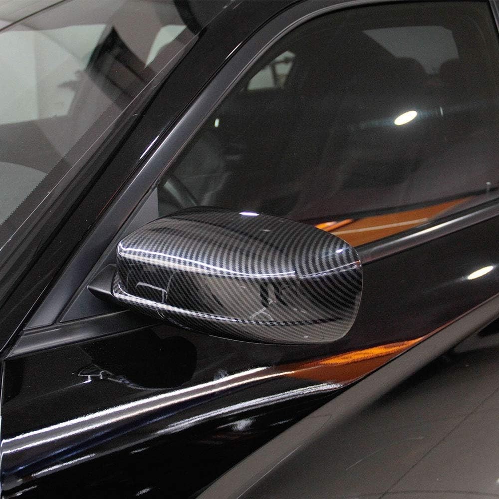 Carbon Fiber Side Door Mirror Cover Molding Trim for Dodge Charger 2011-2021….