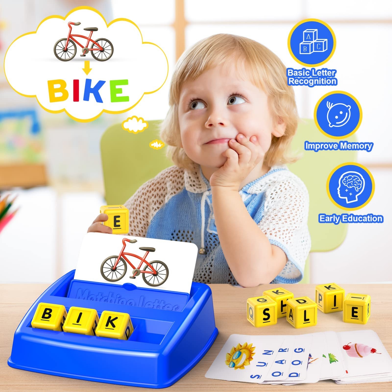Educational Matching Letter Game for Kids 3-8, Fun Learning Toys, Birthday & Eas
