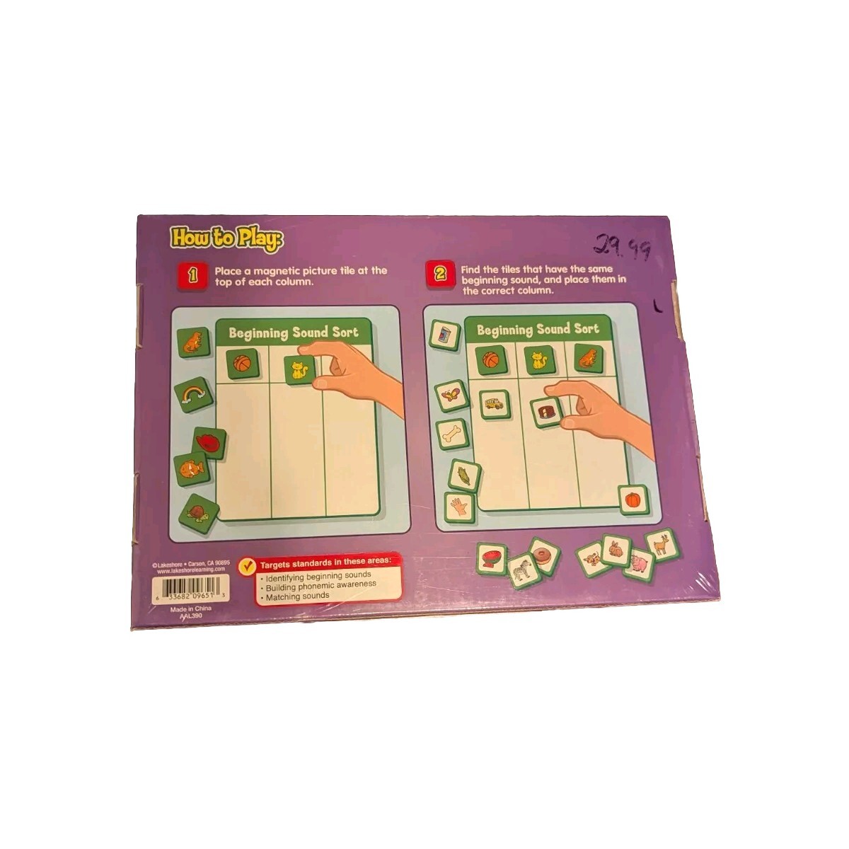 Lakeshore Magnetic Sound Sorting Board Beginning Sounds Educational Game