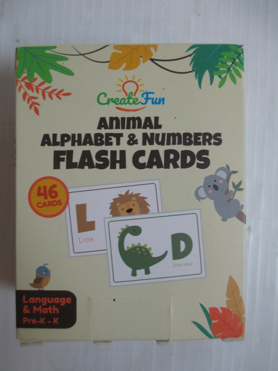 Animal Alphabet Numbers Flash Cards Create Fun new pre-k k language math