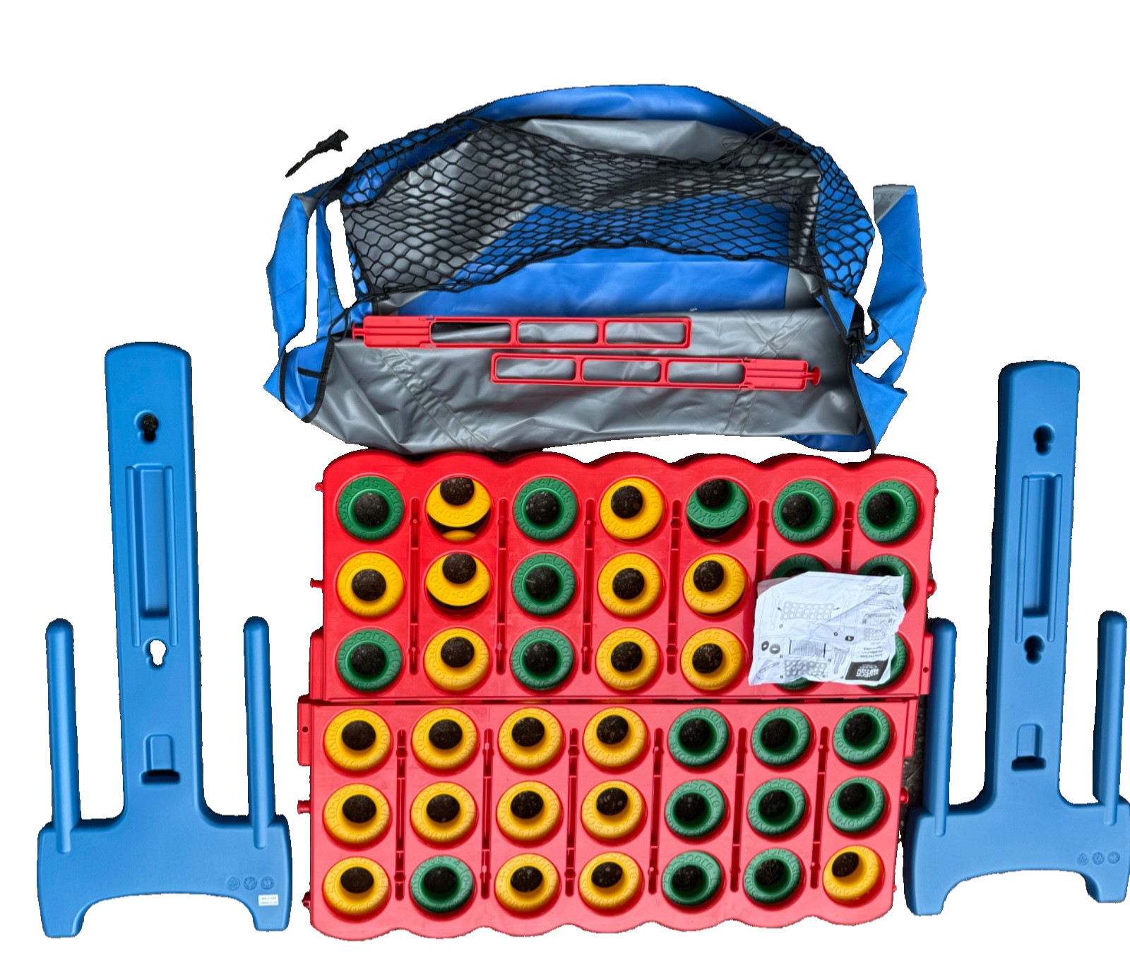 ECR4Kids 4 To Score Jumbo Game includes CATCH NET, CARRYING STORAGE BAG EUC