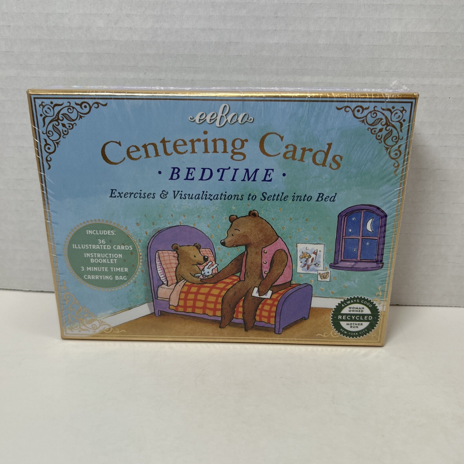 EeBoo Bedtime Centering Cards, Exercises & Visualizations 36 Cards, Bag, Timer