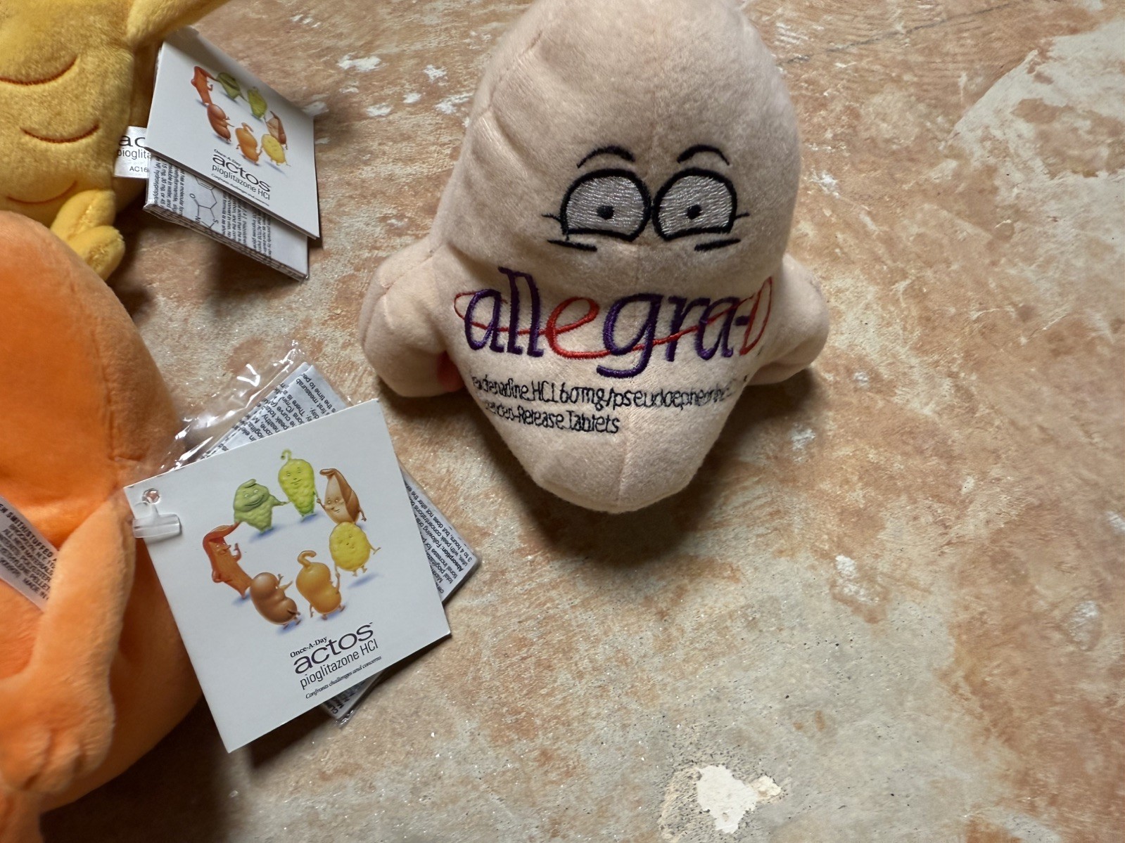 Complete lot of 7 Actos Pioglitazone Plush ALL NEW Toys Educational Set