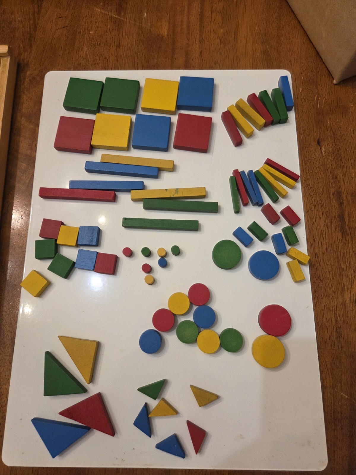Vintage Magnetic Shape Set Geometric Shapes Red Green Blue Yellow Wood