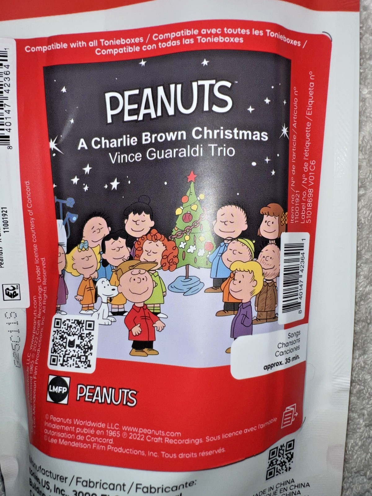 TONIES PEANUTS A CHARLIE BROWN CHRISTMAS SCHROEDER AUDIO FIGURE **NEW**