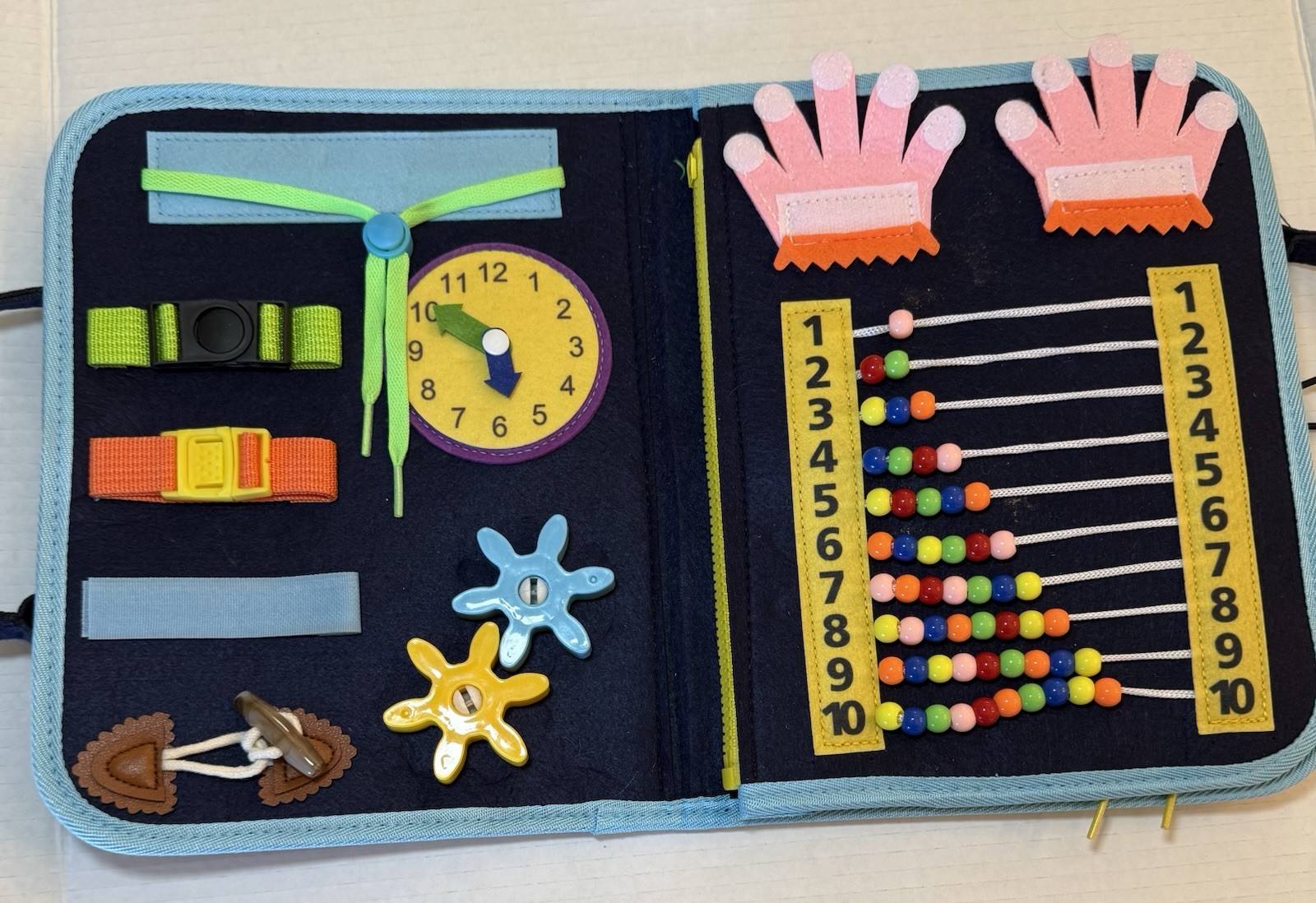 Gojmzo Montessori Busy Board – Sensory Travel Toy for Toddlers 1-4