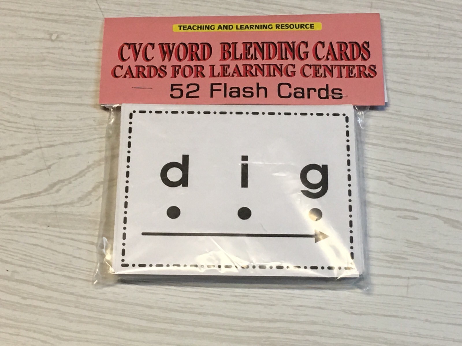 CVC Word Blending Cards – Cards for Learning Center 52 Cards-Letters Teaching