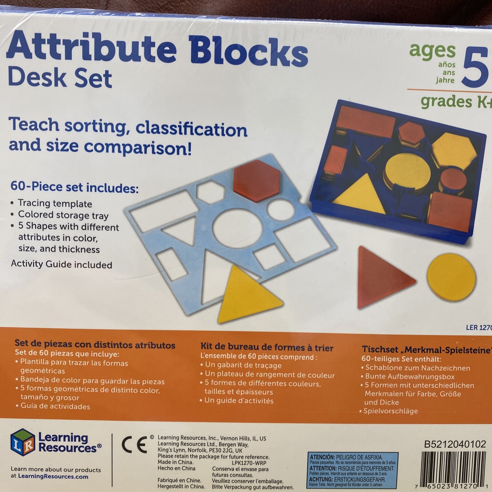 200121 Toy Learning Resources LER1270 ATTRIBUTE BLOCKS DESK SET New