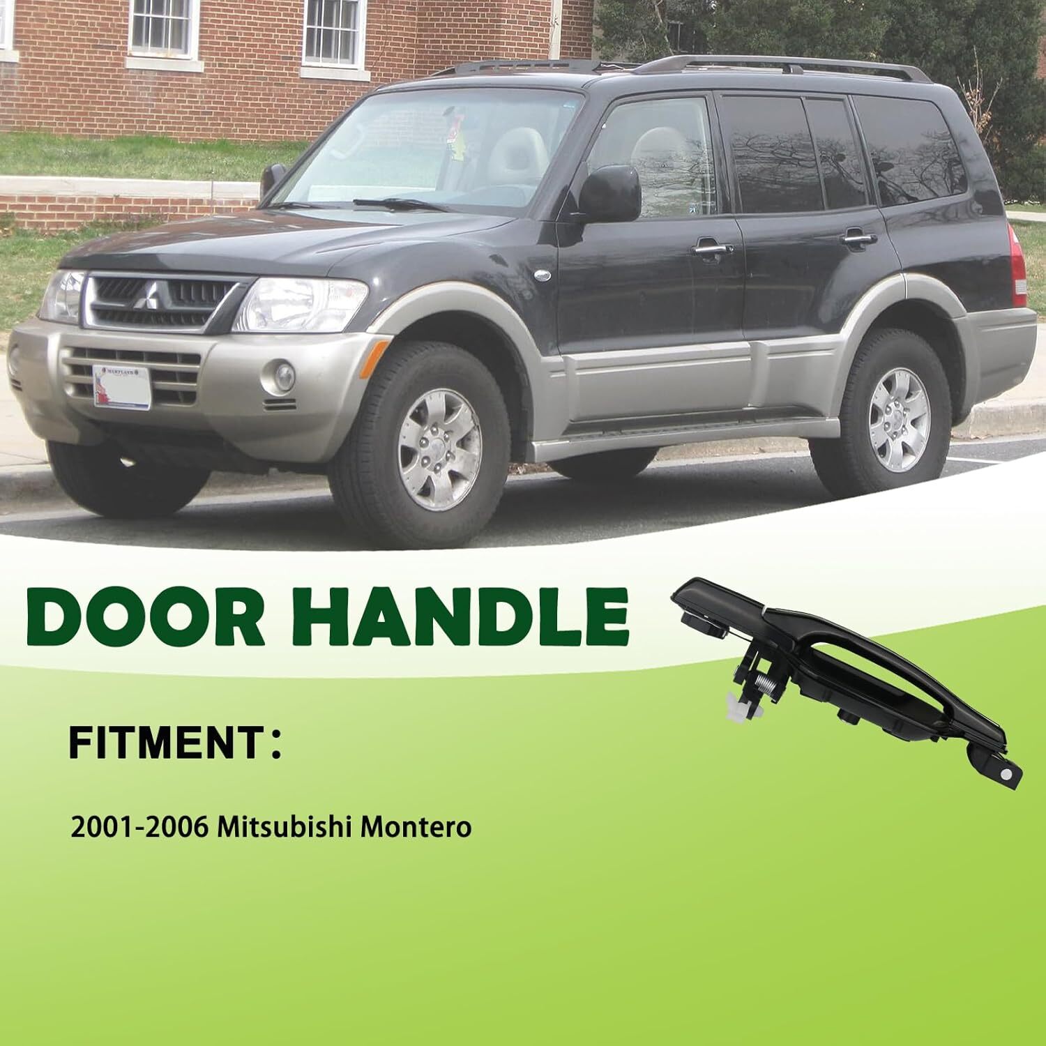 Exterior Door Handle Rear Left Side Compatible with 2001-2006 Mitsubishi Montero