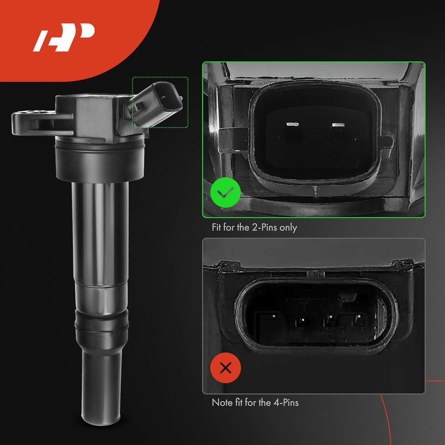 Complete Pack of 6 APM Set of 4 Ignition Coil Pack (2-pin) and Iridium