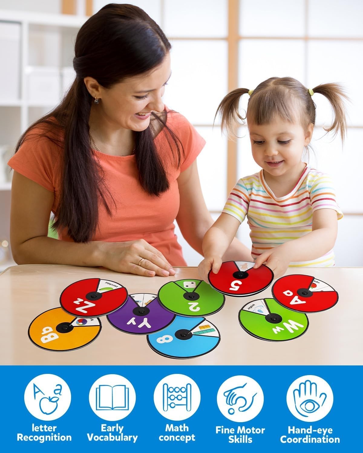 New Coogam Interactive Alphabet Spinning Cards ABC Letters Numbers Learning Set