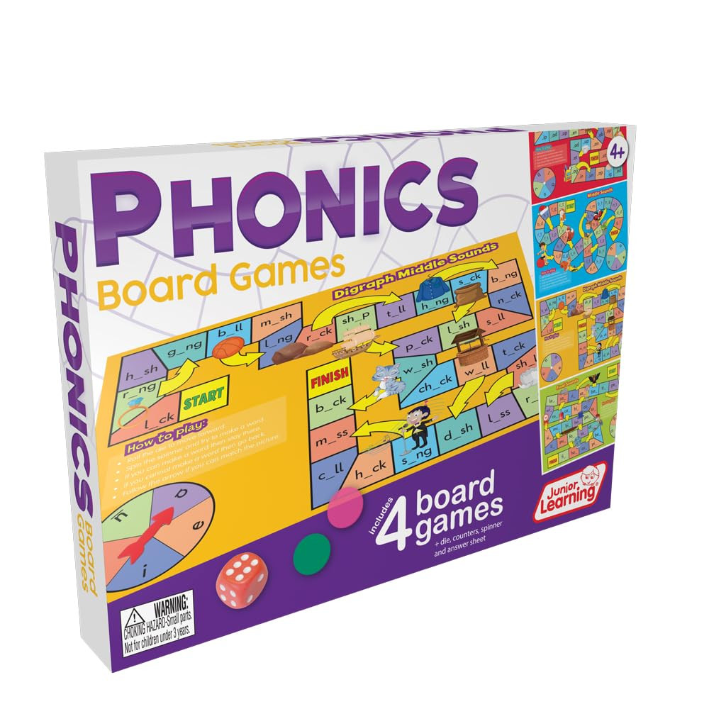 Interactive Phonics Board Game for Kids Ages 4-5 Fun Learning Tool for 2-6 Pl…