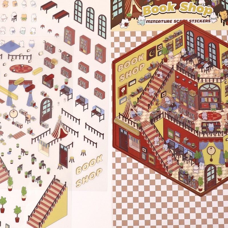 Miniature Scene Stickers Crafts Toy Kid’s Creation Stationery Decoration Gift