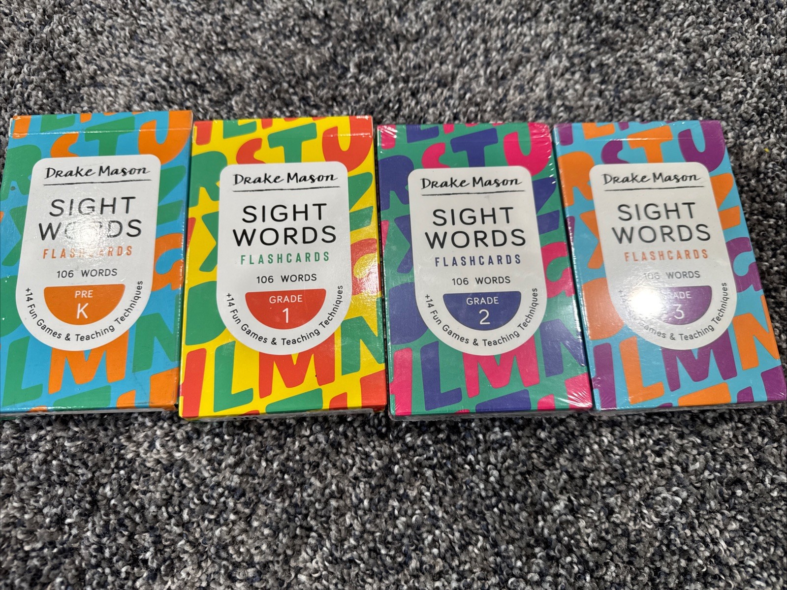 Drake Mason Sight Words Flash cards Grades K-3 Set Of 4