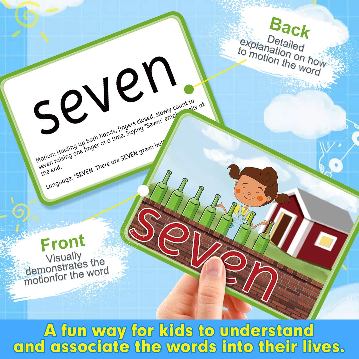 Springflower Sight Words Flash Cards Picturesmotionssentences 220 Dolch Sight