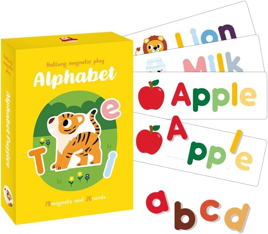 Magnetic Alphabet & Learning Cards for Toddlers,Soft Foam, Fun & Educational