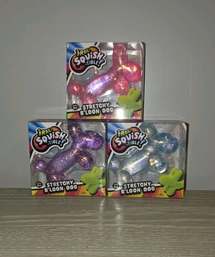 Ja-Ru RARE GLITTER!! Balloon Dog Squishy Fidget Toy NEW Hard to Find
