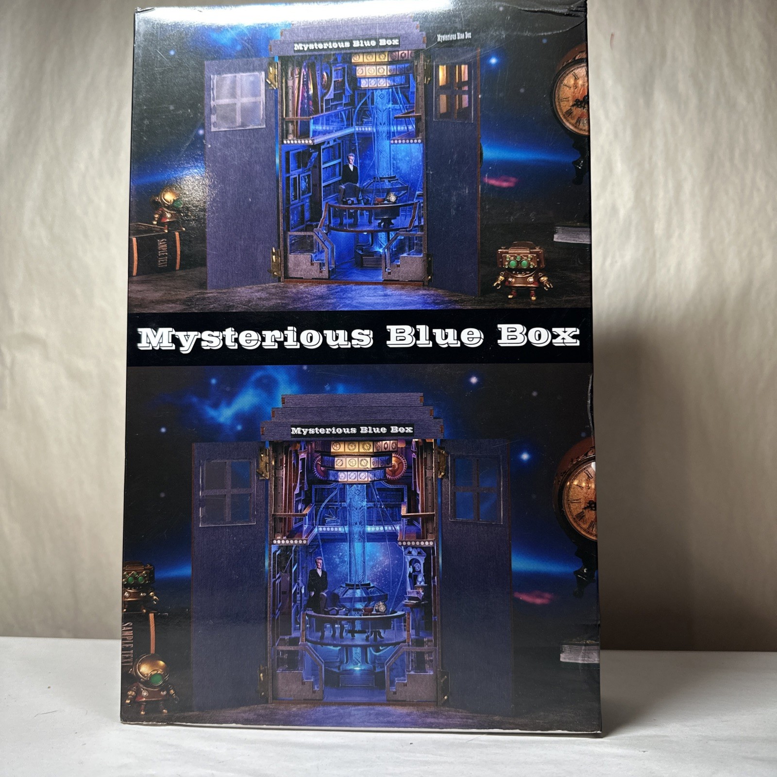 Doctor Who TARDIS DIY Puzzle Bookend Luminous Decoration Wooden Model Xmas Gift