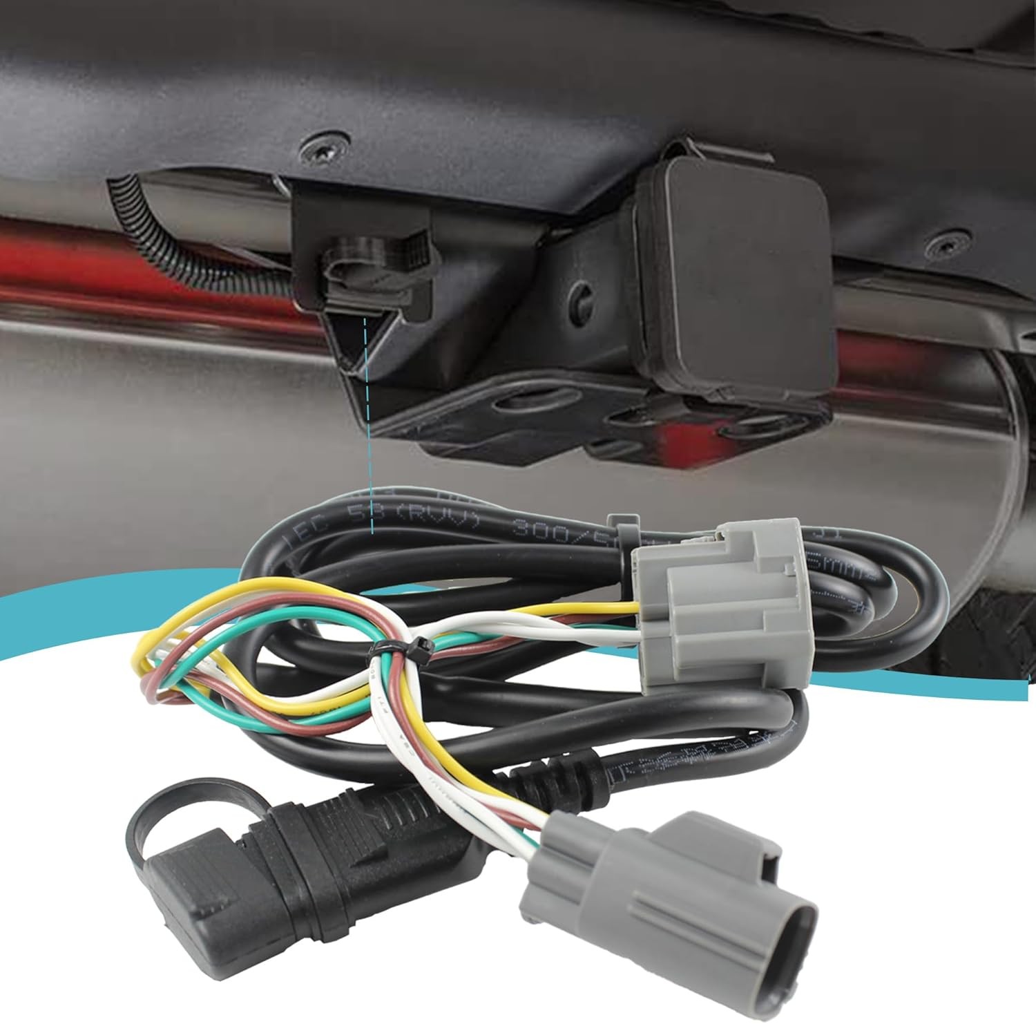 67 Inch 4-Pin Trailer Wiring Harness 17275.01 Compatible with 2007-2018 Jeep Wra