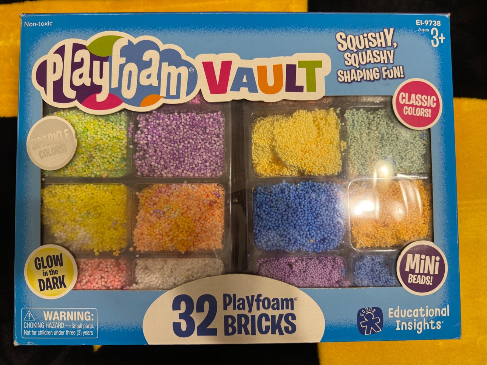 Educational Insights Playfoam Vault 32 Playfoam Bricks, Classic Colors, Used