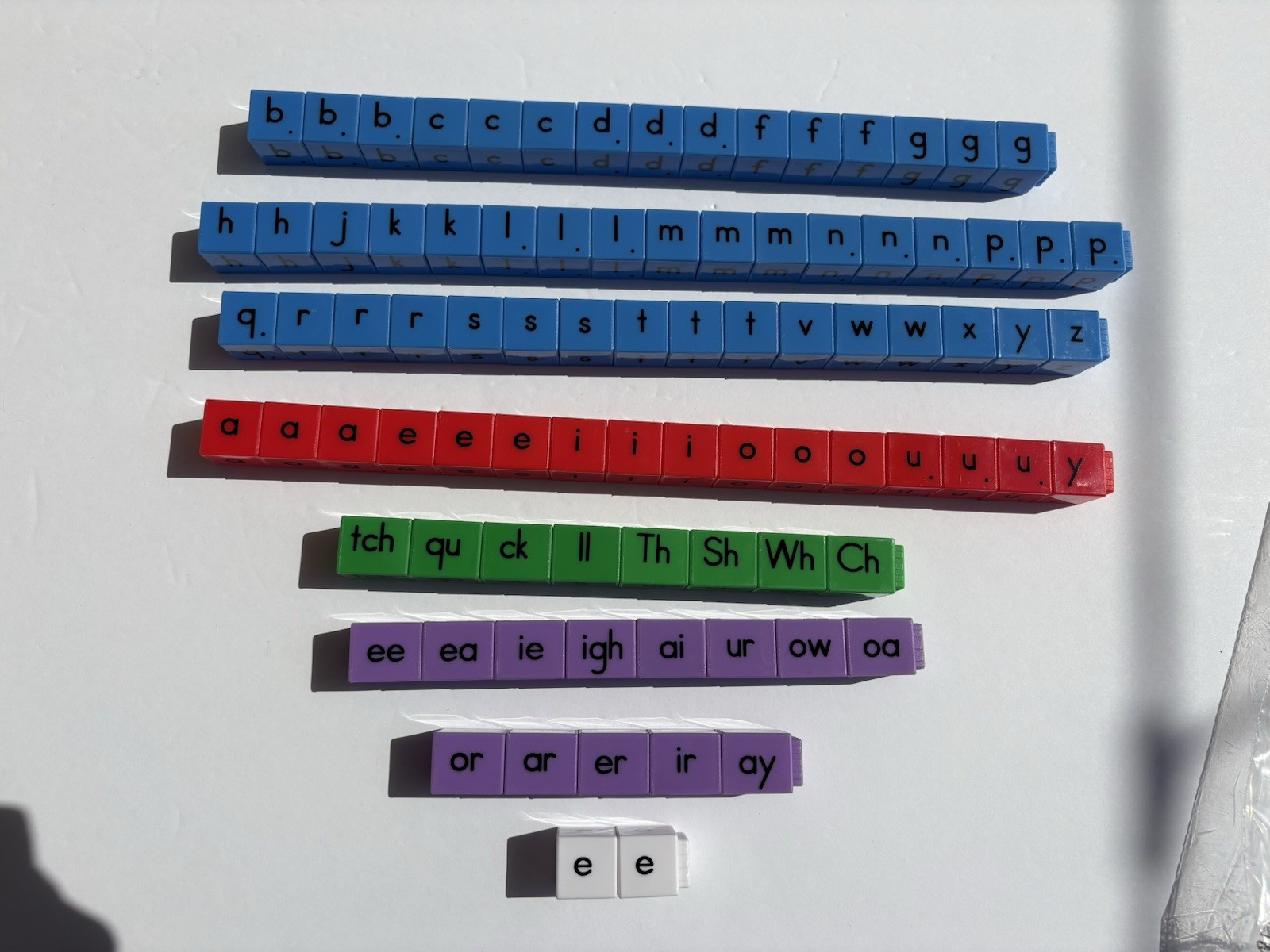 87 Pc Phonics Word Building Interlocking Cubes Vowel Consonant Blend Block Read