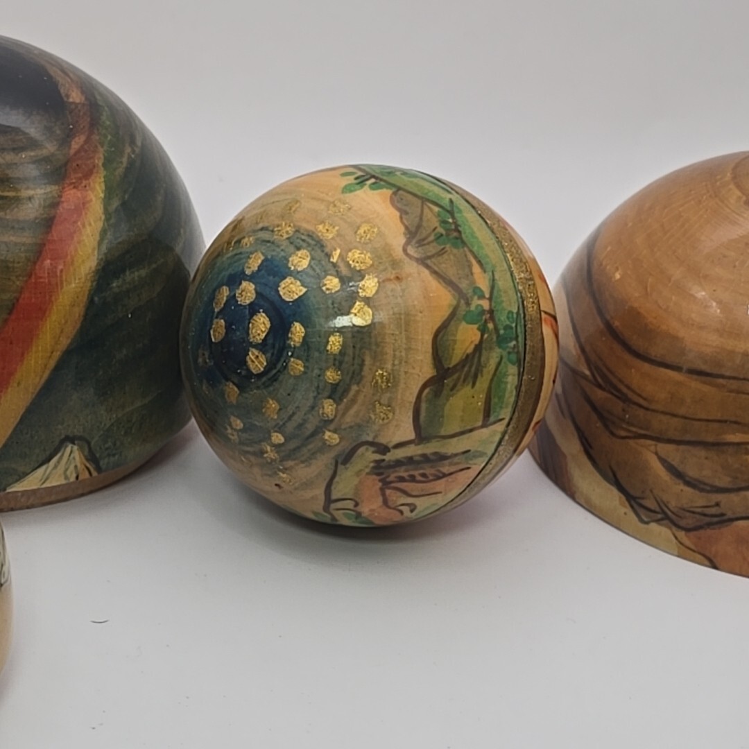 Nesting Globe Ball Sphere Earth Volcano Water Sky Birds Man Woman Creation 3″