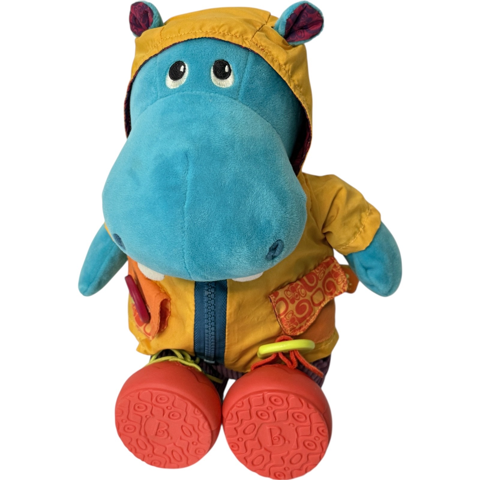 Battat- B. toys Interactive Plush Hippo Giggly Zippies Hank giggles SEE VIDEO