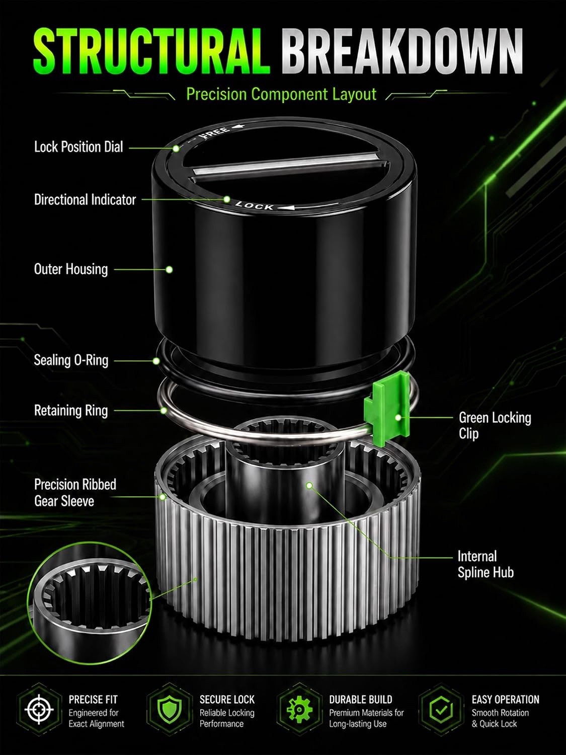 4WD Manual Front Wheel Locking Hub for Ford F250