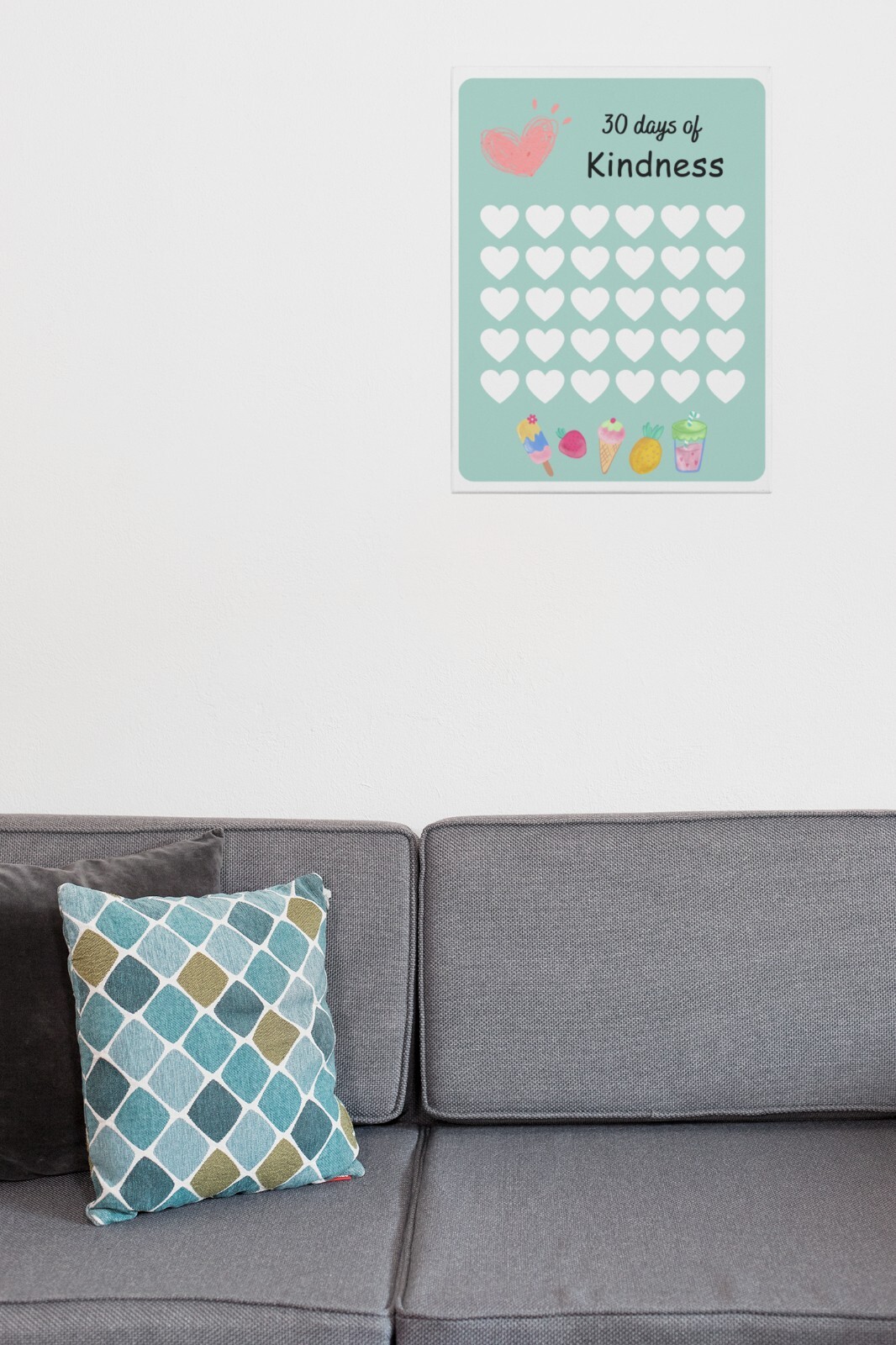 Kindness Reward Chart with Heart Stickers for Kids | Motivational Fun