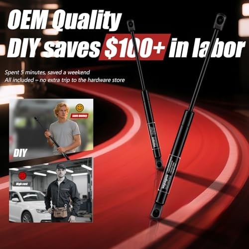 Rear Window Struts for Jeep Wrangler 2011-2017, Gas Shocks, Lift Support, OEM Fi