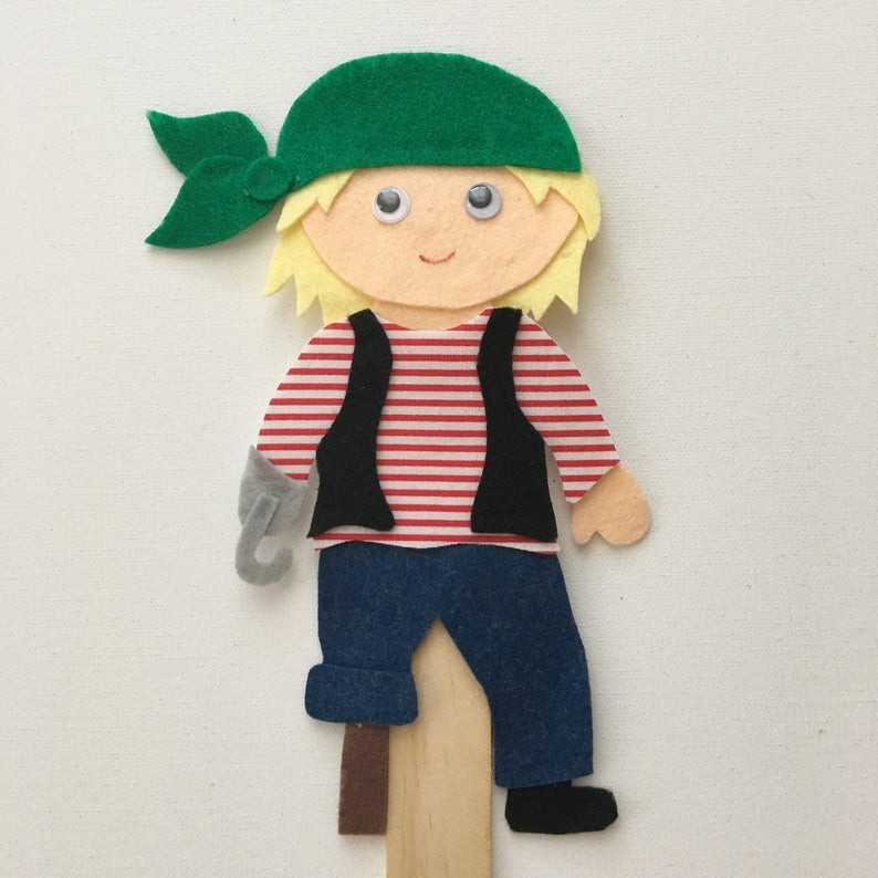 Pirates and Mermaids Felt Board Pieces or Paint Stick Puppets