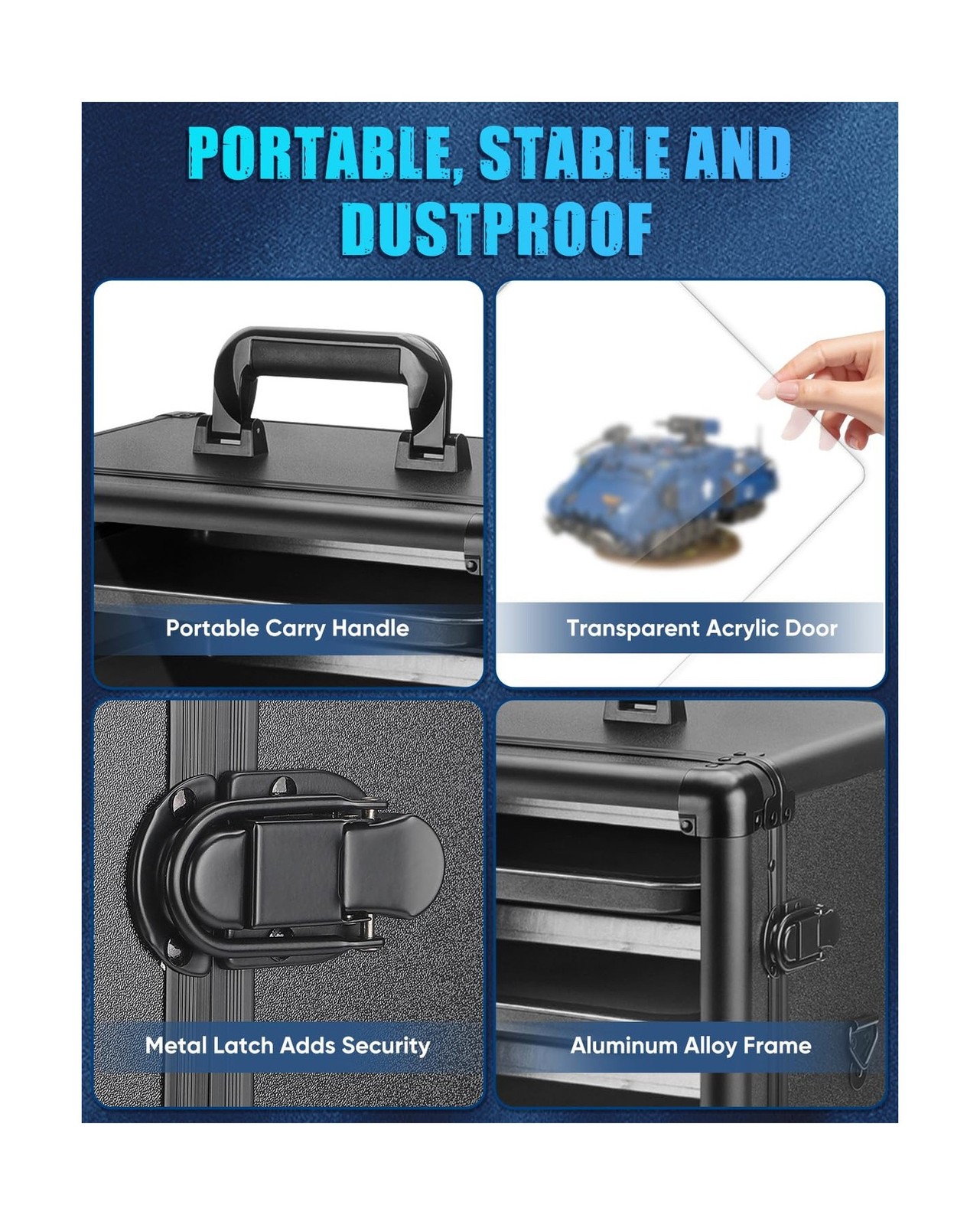 ONULISS Miniatures Storage Case Miniatures Transport Case Aluminum Alloy Fram…