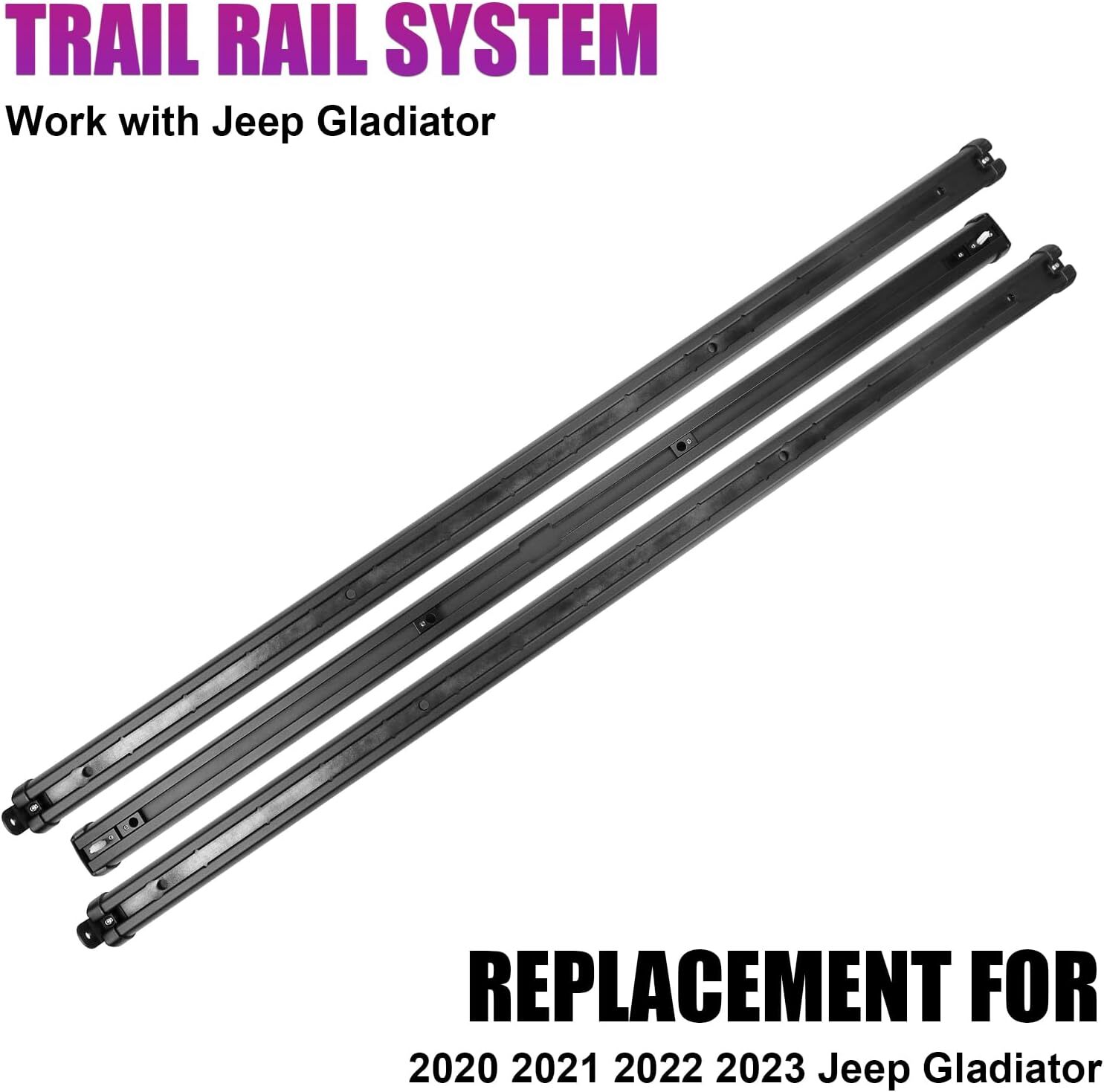 Fit for Jeep Gladiator Trail Rail System Compatible with 2020-2023 Gladiator Bed
