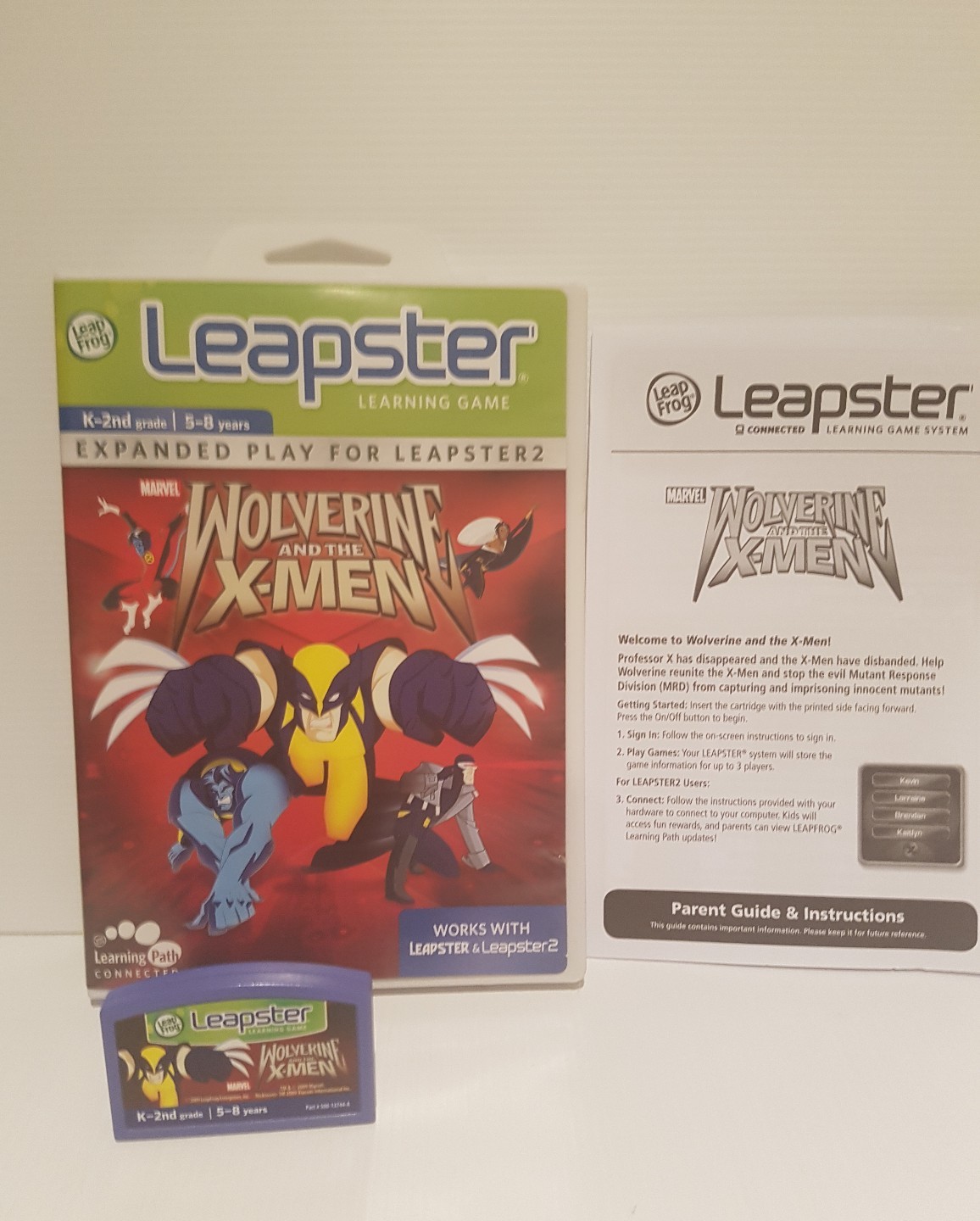 Leapster learning game Wolverine and the X-Men boxed and instructions works well