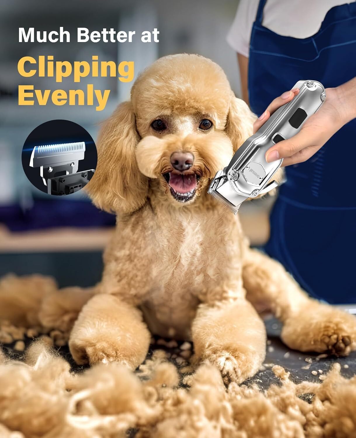 oneisall Pet Grooming Kit for Heavy Thick Hair&Coats/Low Noise Rechargeable