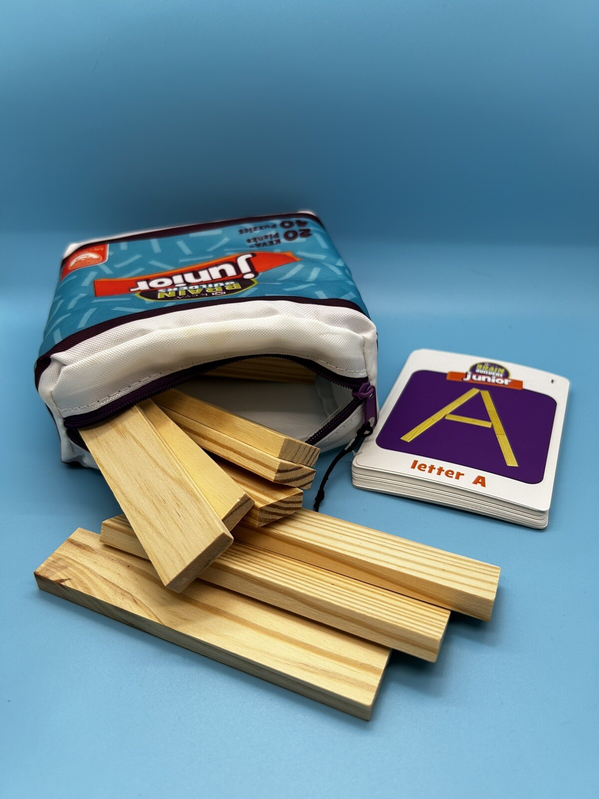 KEVA Brain Builders Junior STEM Planks Puzzle Learning New 20 planks 40 puzzles