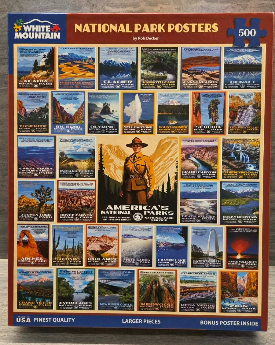 2x White Mountain US National Park Patches & Badges Jigsaw Puzzle Lot – NEW