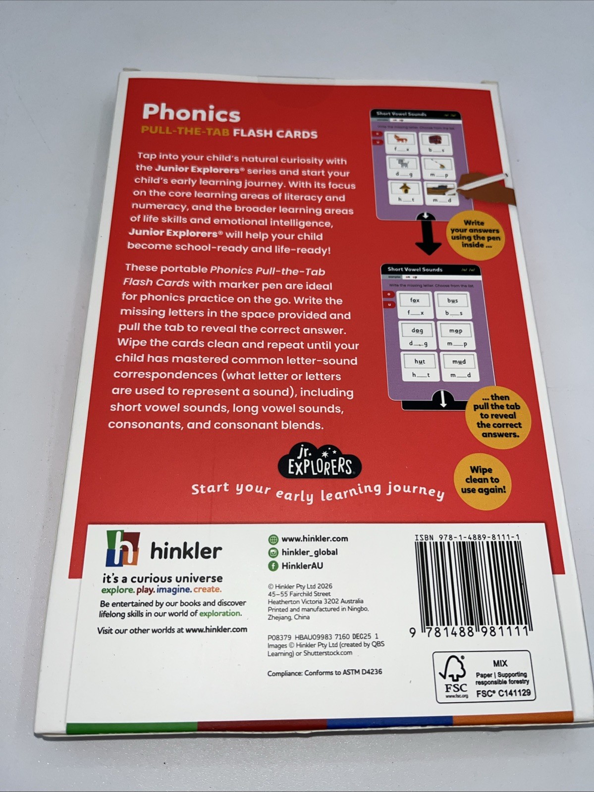 Junior Explorers Phonics Pull-the-Tab Flash Cards