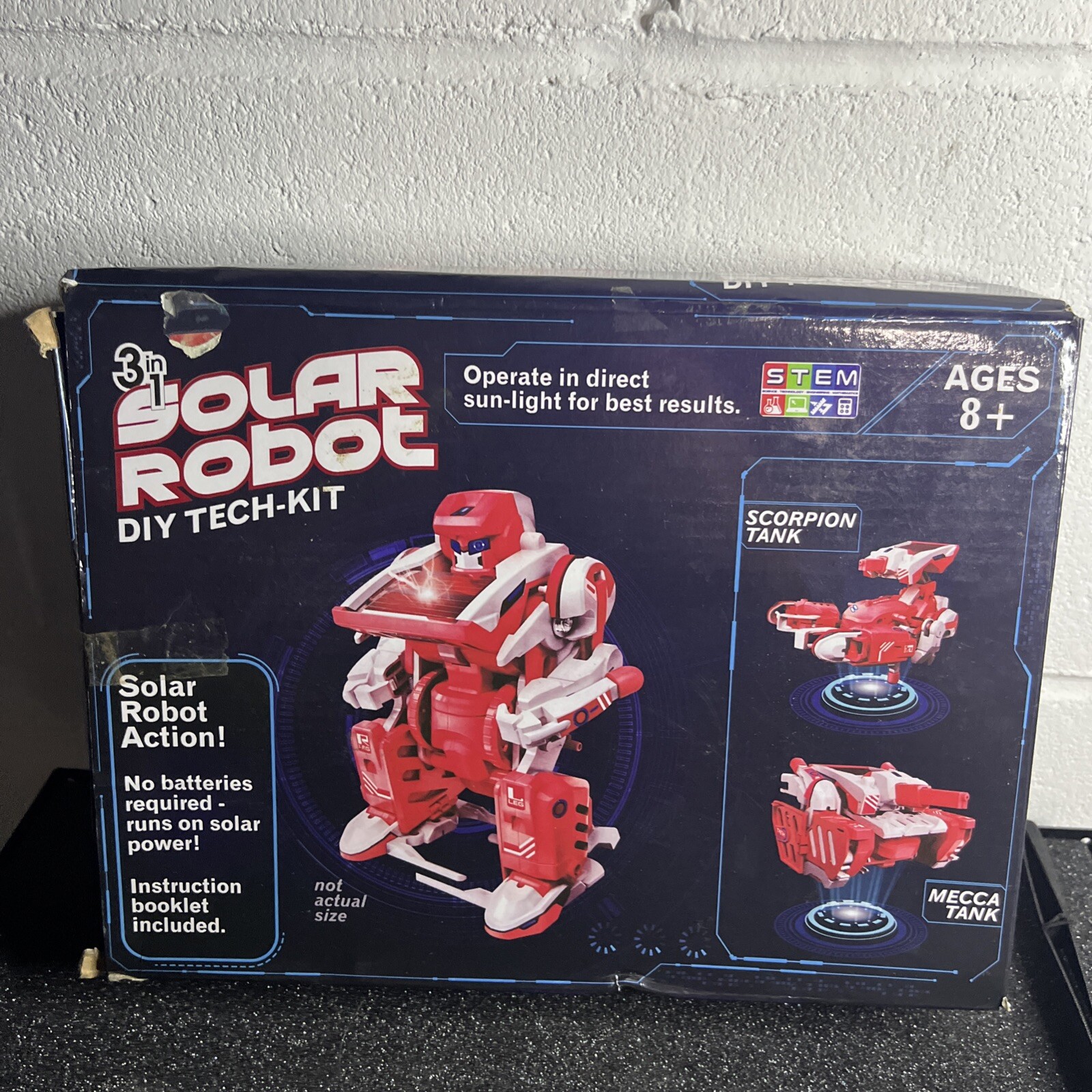 STEM Tech Kit Solar Robot Do It Yourself Ages 8+ Assemble 3 in 1 NEW