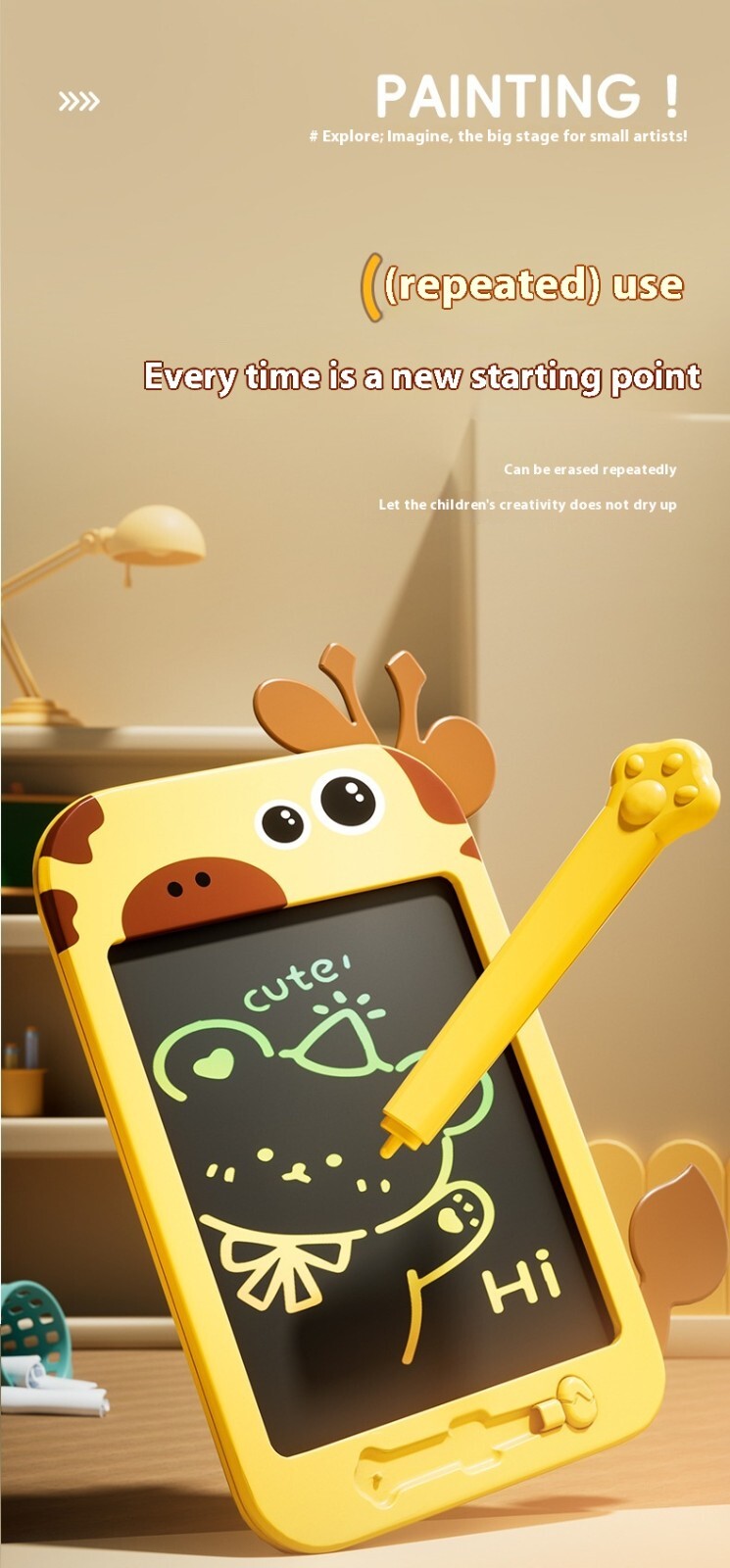 Magic Drawing Board Kids LCD Light Drawing Pad Children Educational Toy Gifts AU